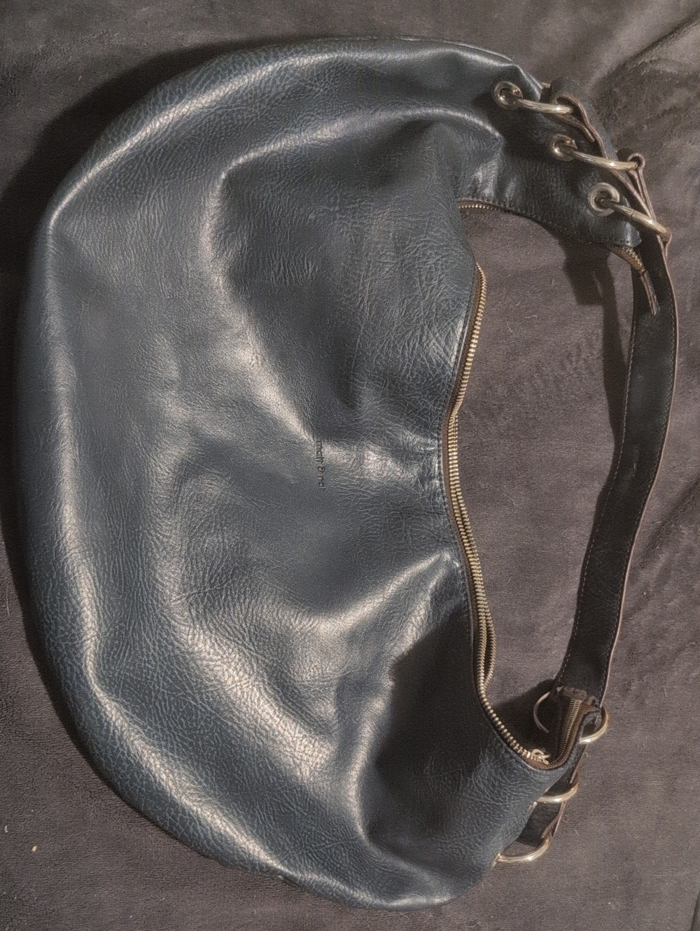 Matt & Nat Deep Navy Leather Hobo with Gold Hardware